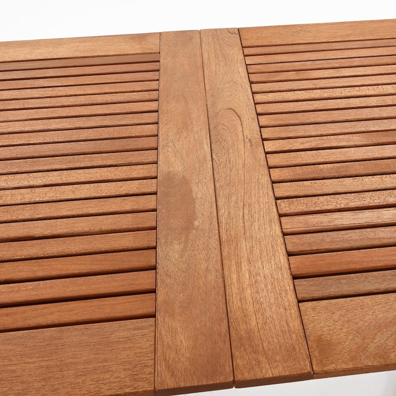 Carmel Solid Wood Extendable Outdoor Dining Table with Umbrella Hole - 59.8" L (78.3" L extended)