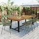 preview thumbnail 3 of 18, Roomfitters Outdoor Expandable Dining Set 7 Piece Acacia Wood Table Stackable Chairs