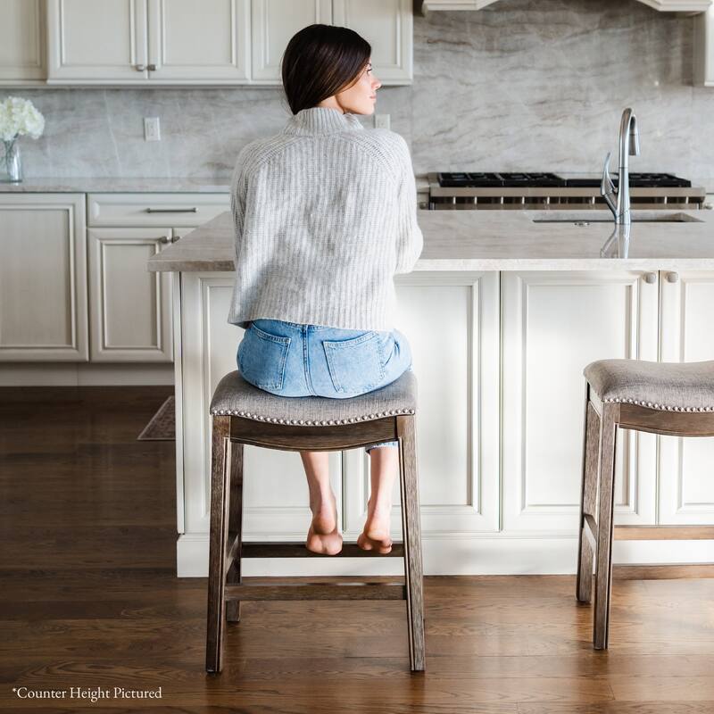 Maven Lane 31" Adrien Saddle Kitchen Bar Height Stool - N/A