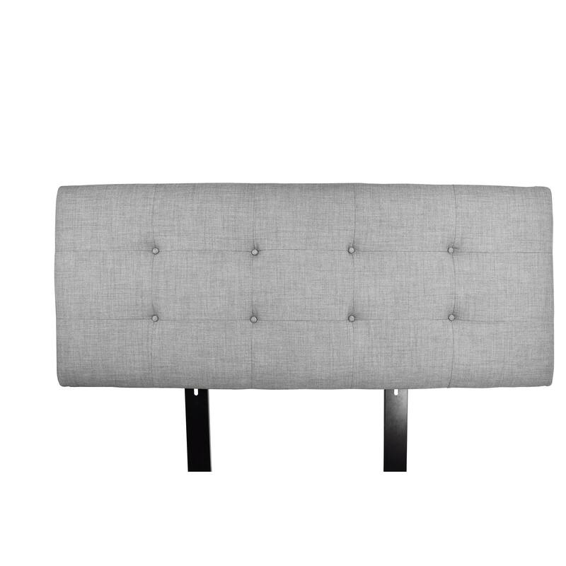 MJL Furniture Ali Button Tufted Dark Grey Upholstered Headboard - California King