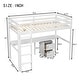 preview thumbnail 3 of 38, Twin Loft Wood Bed with Under-bed, Built-in Desk, a Storage Cabinet of 2 Drawers, Guardrails, Ladder