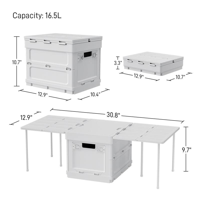 Folding Plastic Storage Box Stackable Side Opening Collapsible Storage Bins