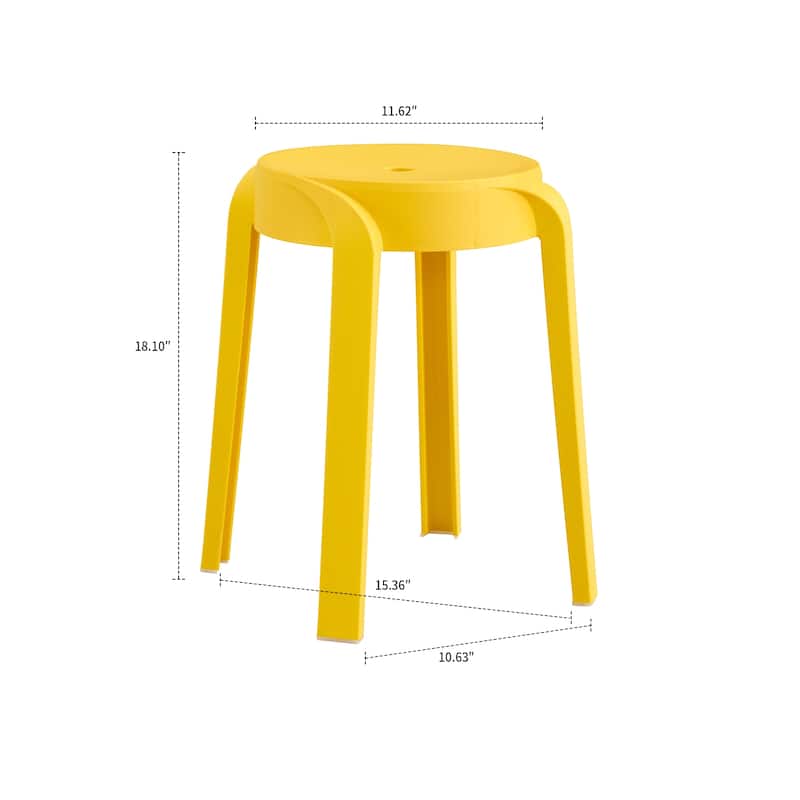 Classic Stackable Plastic Stools - Set of 6