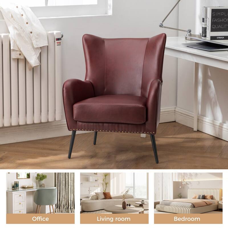 Invidiae Wooden Upholstered Armchair with Metal Legs