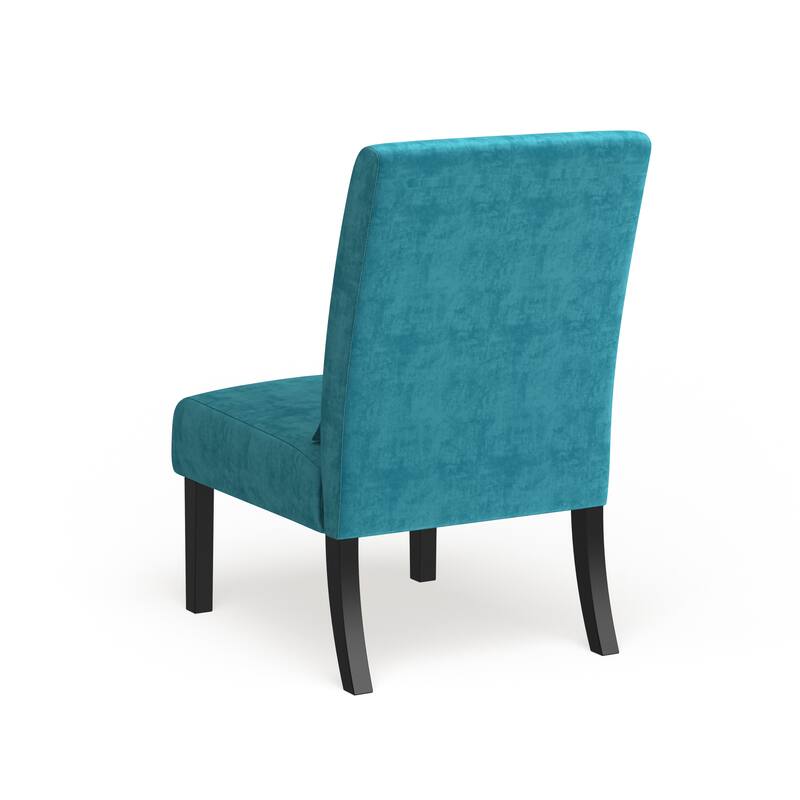 Porch & Den Vista Armless Chenille Accent Chair w/ Kidney Pillow