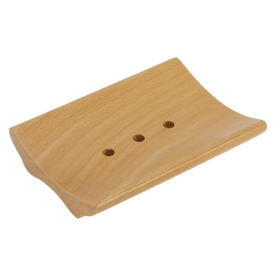 Portable Square Soap Dish for Bathroom for Kitchen 4.29"x2.99"x0.79" Brown 1 Pc