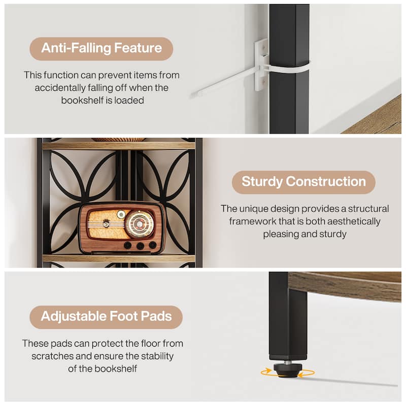 70.9" Corner Shelf, Corner Bookshelf Display Plant Stand Storage Rack for Living Room Bedroom Bathroom Kitchen