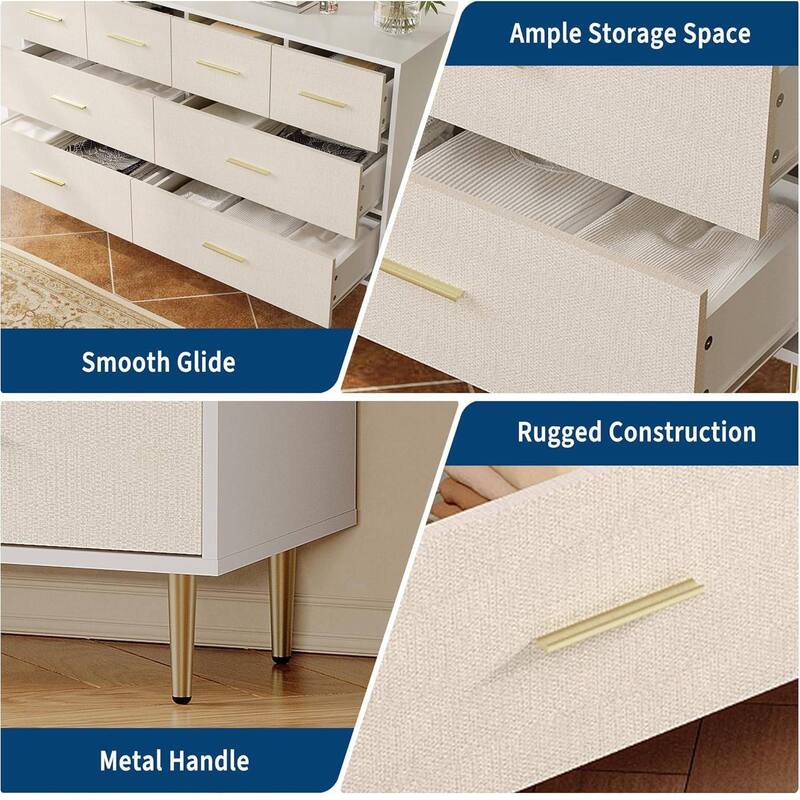 Elegant 5-Drawer Dresser, Storage Drawer Cabinet for Living Room, Bedroom