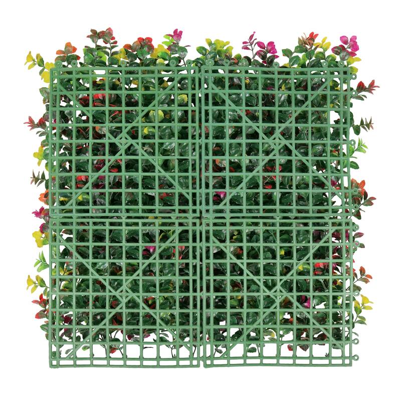 Set of 4 Artificial Mini Ivy Leaf Greenery Wall Panel Hedge Mat Backdrop Privacy Screen 20in - 20" L x 20" W x 3" DP