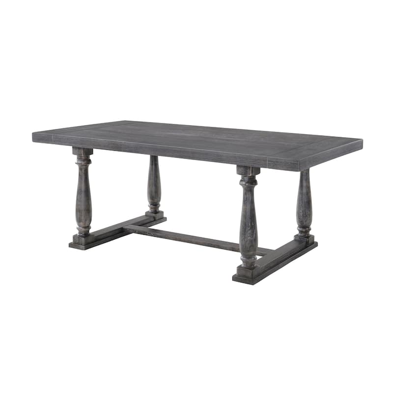 Lorraine Dining Table with Trestle Base - Weathered Gray