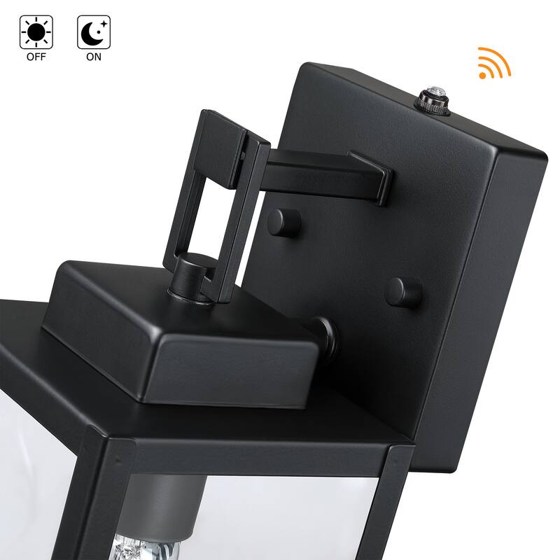 11"H 1-Light Matte Black Outdoor Wall Lantern Sconce (2-Pack)