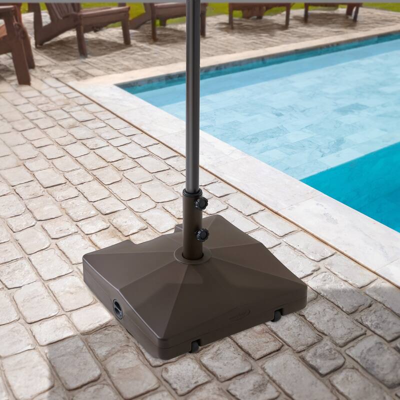 Fillable Mobile Umbrella Base Stand w Wheels for Patio Lawn Deck - 20"