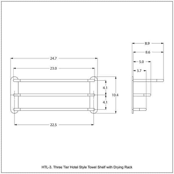 Allied Brass Three Tier Hotel Style Towel Shelf with Drying Rack