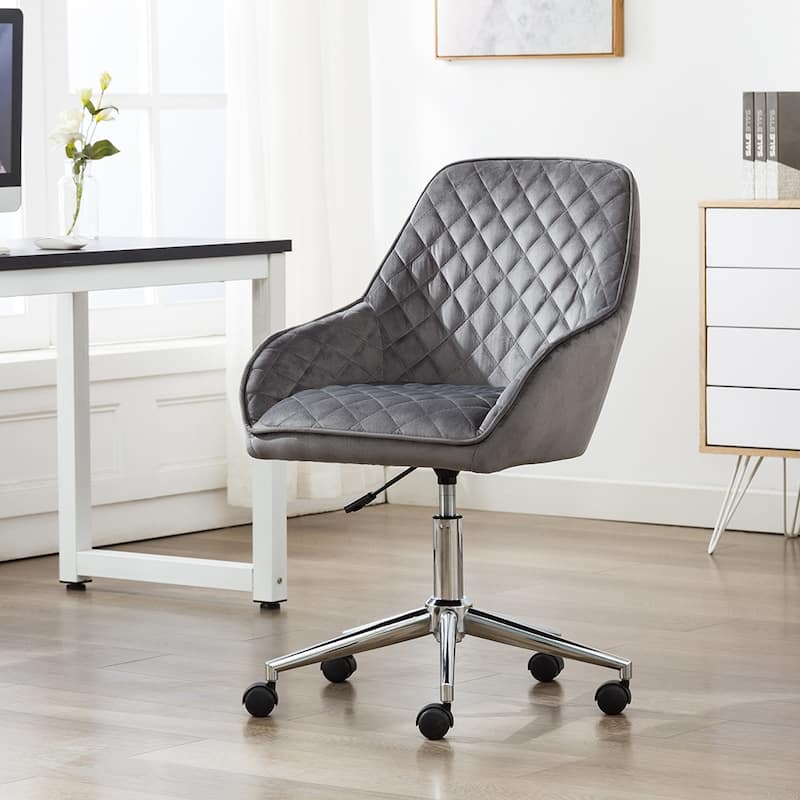 Porthos Home Vinita Height Adjustable Swivel Office Chair, Velvet Upholstery