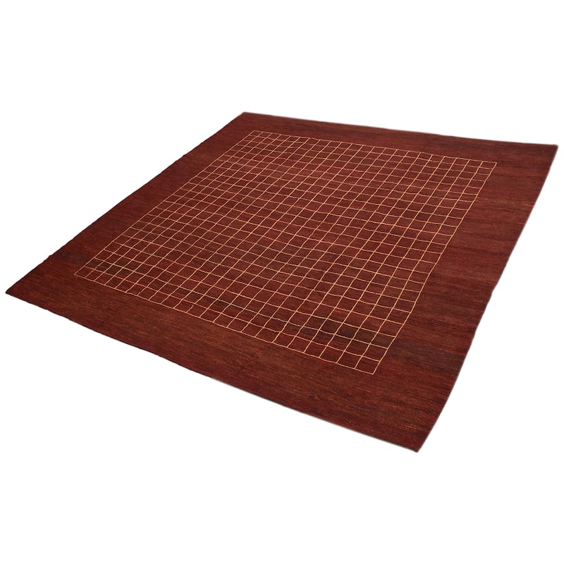 ECARPETGALLERY Flat-Weave Lahor Finest Burgundy Wool Tapestry Kilim - 13'2 x 13'4