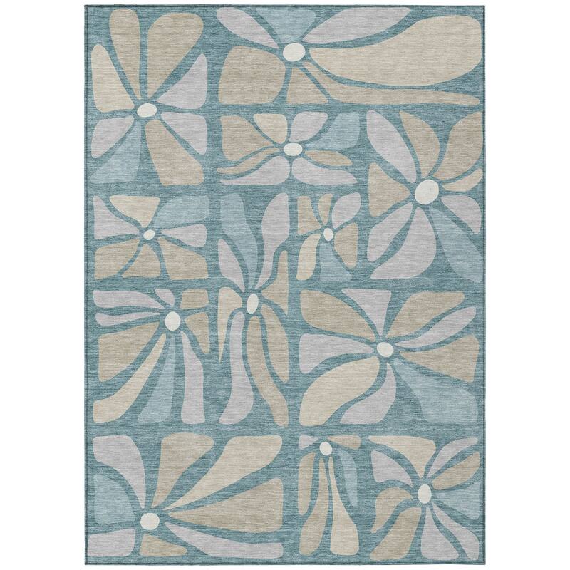 Machine Washable Indoor/ Outdoor Modern Gilcrest Chantille Rug