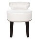 preview thumbnail 3 of 9, SAFAVIEH Georgia White Petite Glam Vanity Stool - 17.9" x 19" x 22.8"