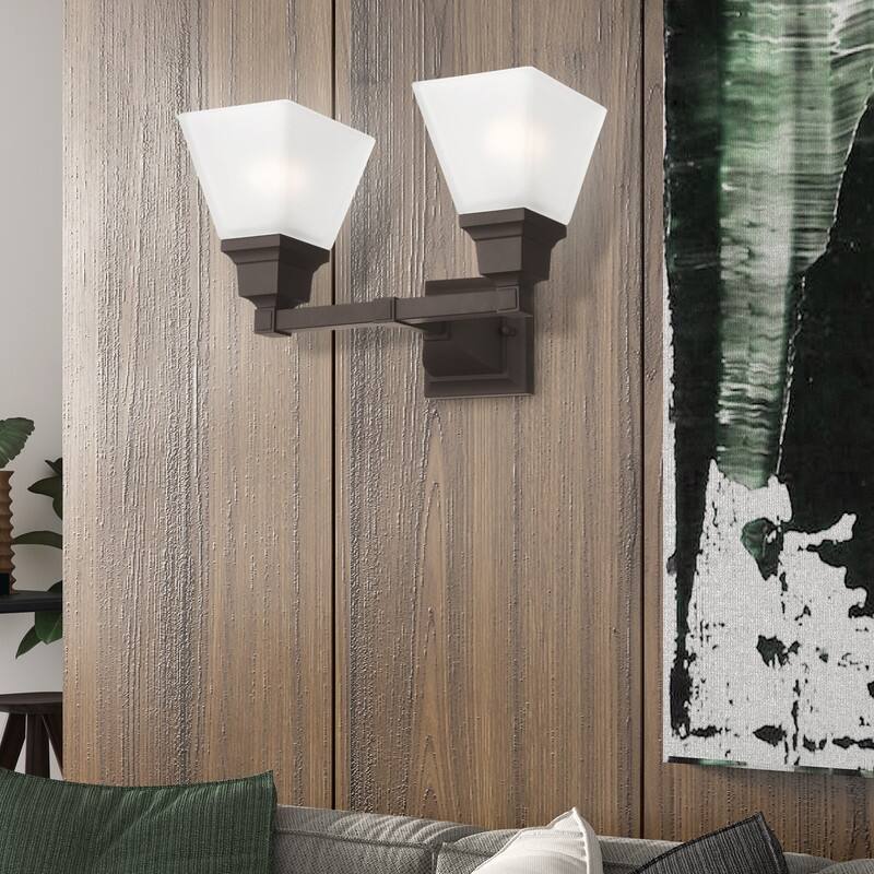 Livex Lighting 2-light Bronze Bath Light, 1032-07 - 15" W 9.5" H 7.75" EXT