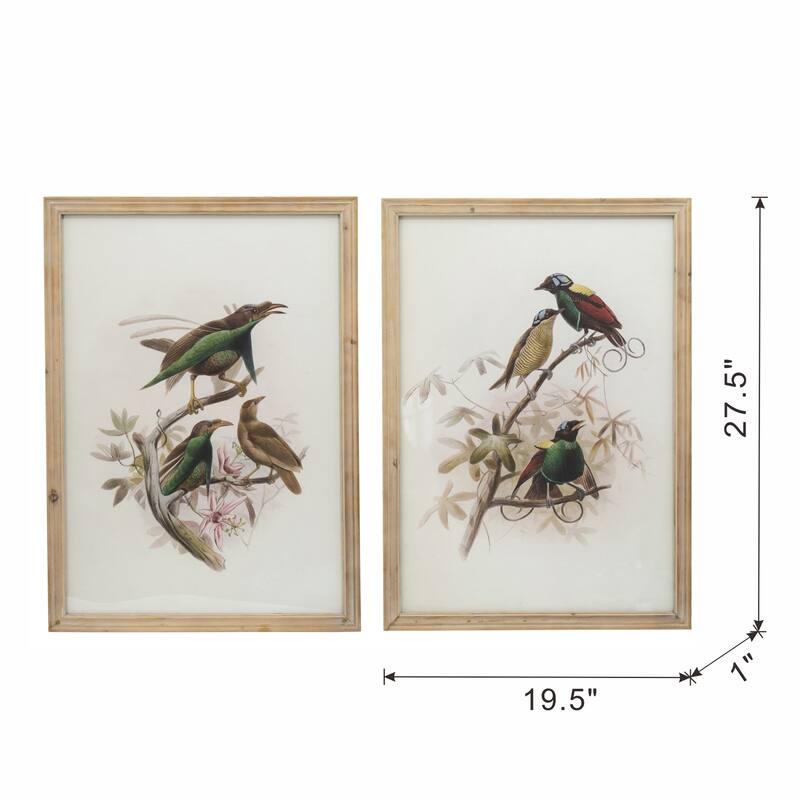 19.5x27.5 inch S/2 Bird Framed Print - Multicolor