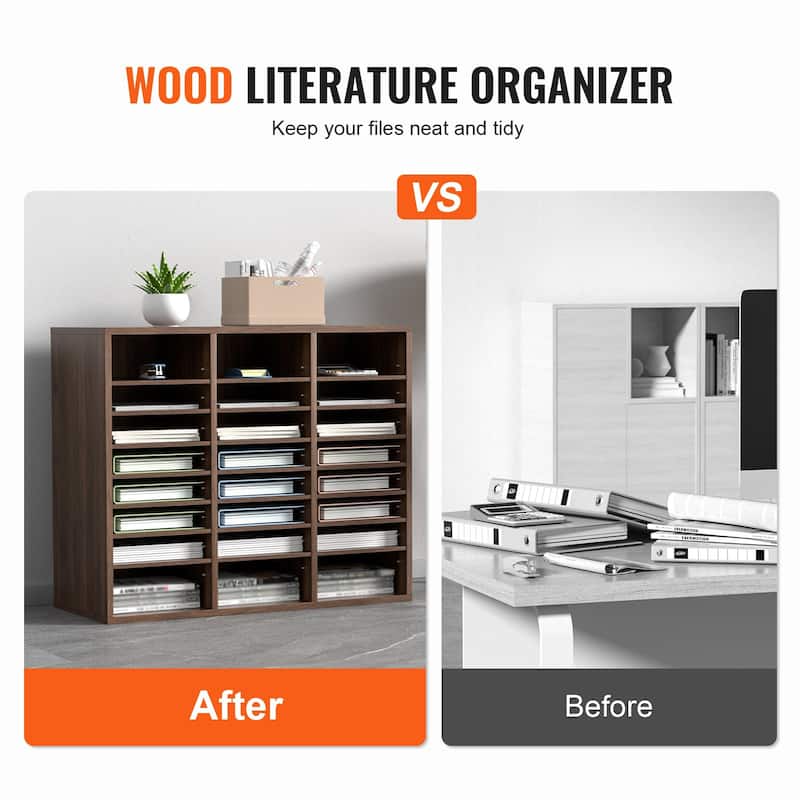 Multi-Purpose Office Literature Organizers with 24 Compartments and Adjustable Shelves Perfect Addition to Any Space
