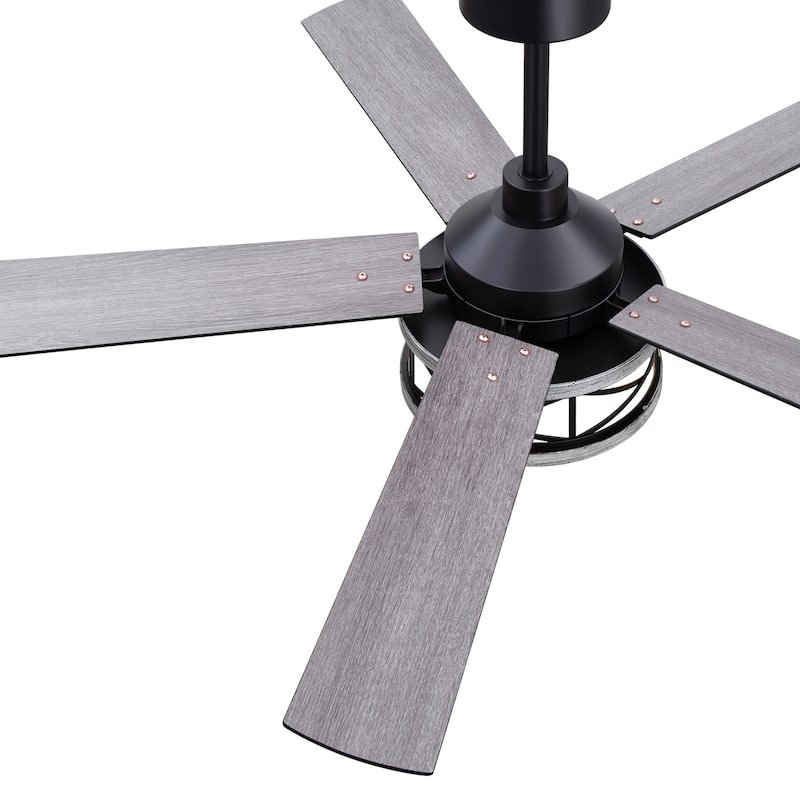 52-inch Reversible 5-Blade Caged Ceiling Fan with Remote and Light Kit