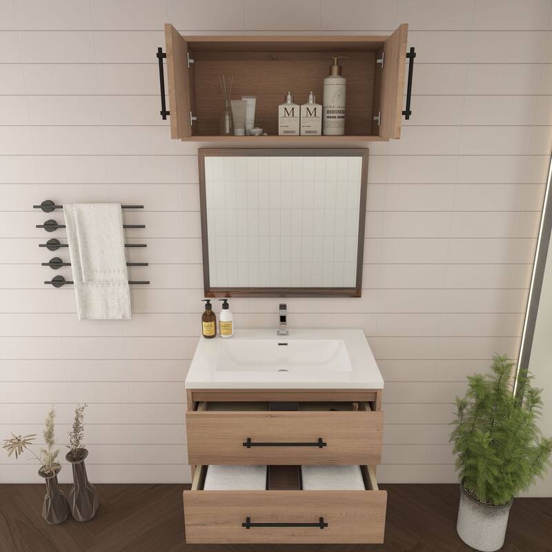 Victoria 30'' Wall-Mounted Vanity Set with Motion Sensor LED light Top Cabinet.