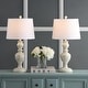 preview thumbnail 1 of 5, SAFAVIEH Lighting 28-inch Zabi White LED Table Lamp (Set of 2) - 14"x14"x27.5" - 14"W x 14"D x 28"H
