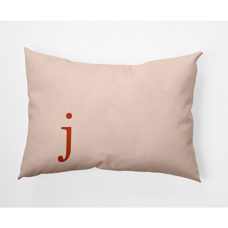Modern Monogram Indoor/Outdoor Throw Pillow-J - 14" x 20" - Sienna