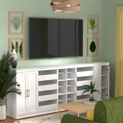 ClosetMaid Modular Storage 106.97-inch W 8-Drawer 18-Shelf Entertainment System with Doors