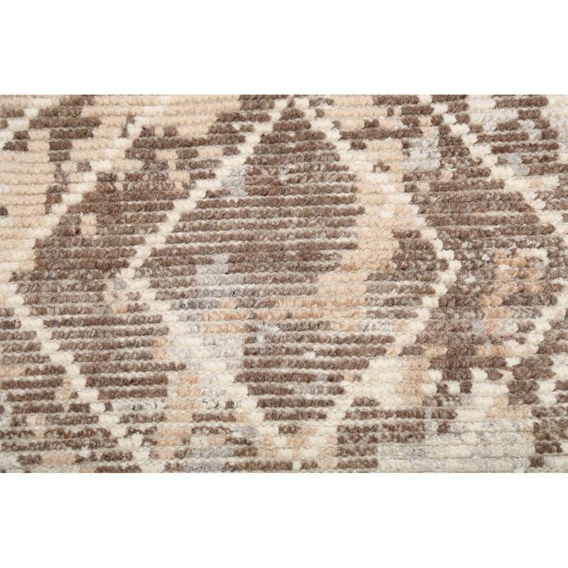 Geometric Contemporary Moroccan Oriental Area Rug Handmade Wool Carpet - 5'4" x 7'10"