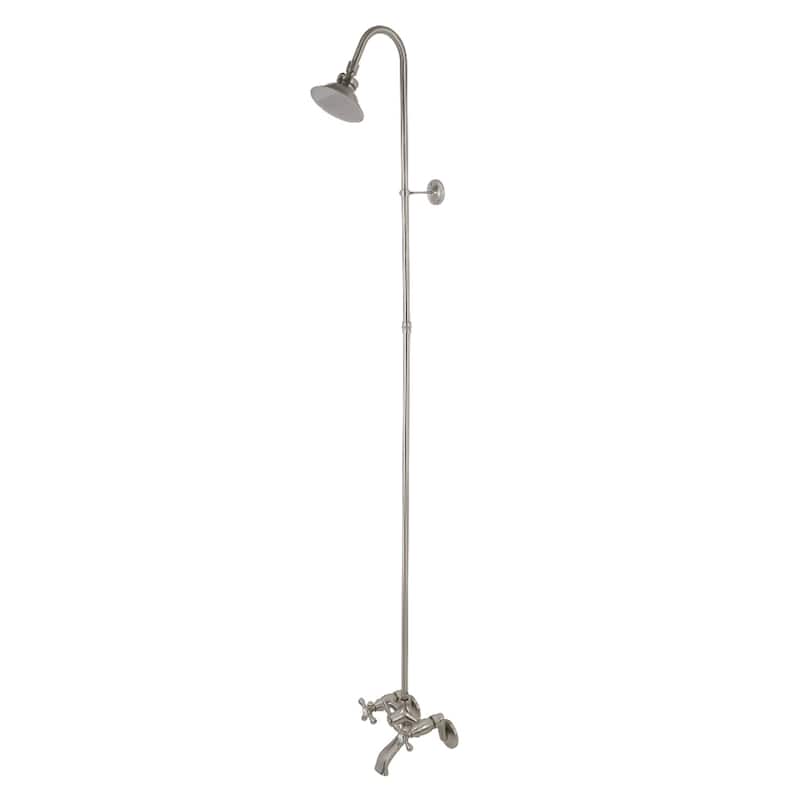 Vintage Shower Combo in Polished Brass - Brushed Nickel