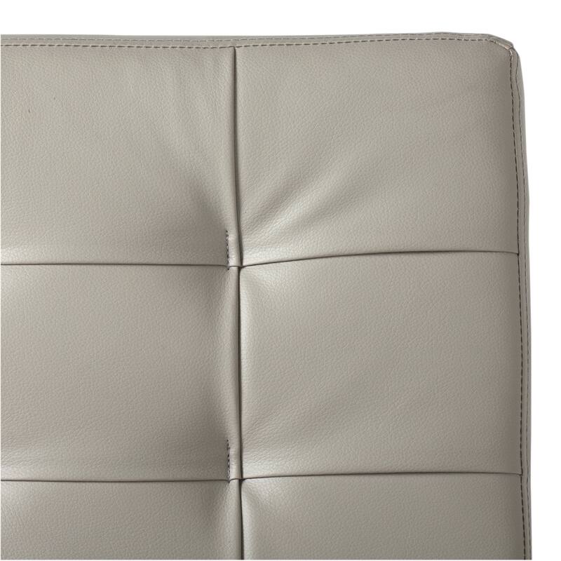 Attriom Bonded Leather and Metal Armless Mid Century Accent Chair - 30.25 x 26 x 34.75"