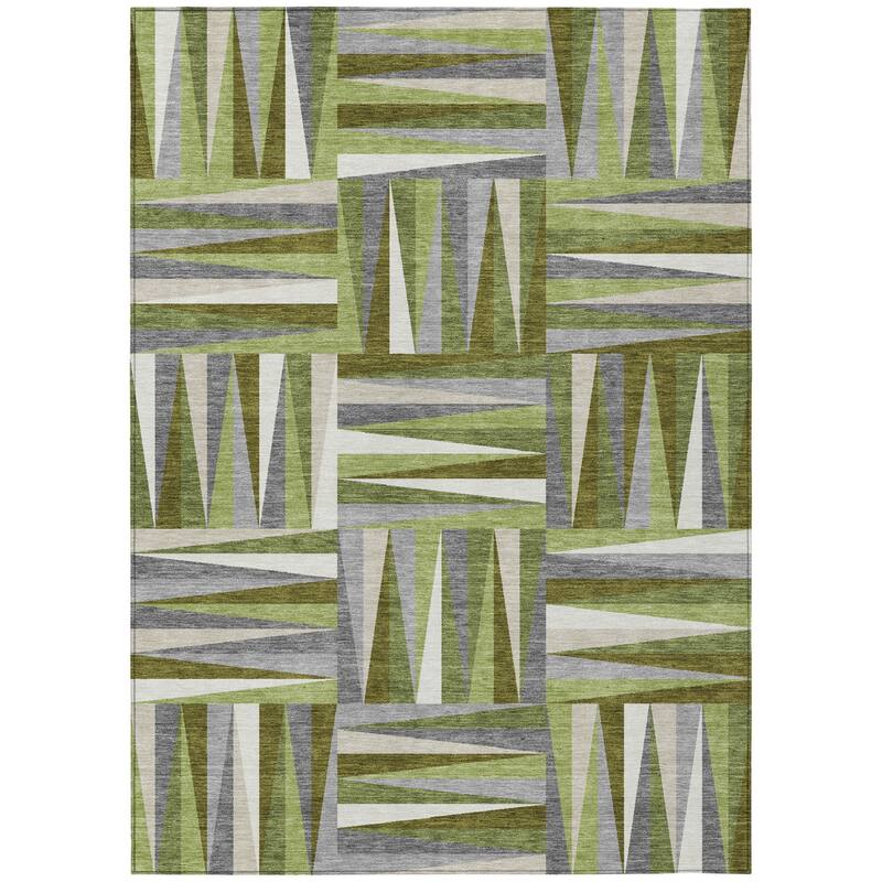 HomeRoots Geometric Transitional Rectangle Outdoor Rug