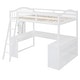 preview thumbnail 29 of 52, Full Wooden Loft Bed with U-shaped Desk, Storage Compartments & Tri-fold Mirror, Stylish Grooming Station, Grey