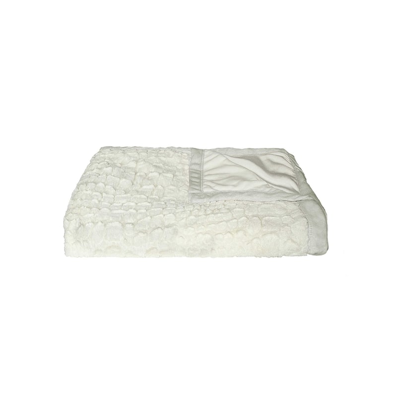 HomeRoots Ivory Plush Throw