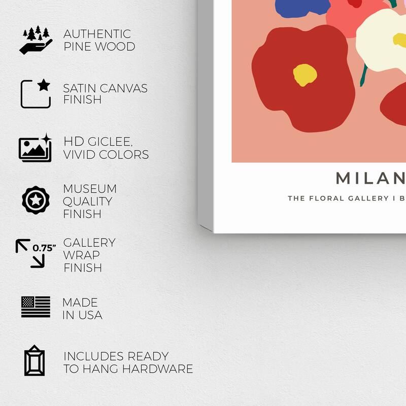 Wynwood Studio Canvas Floral and Botanical Flower Market Milano Pink and Modern & Contemporary Wall Art Canvas Print