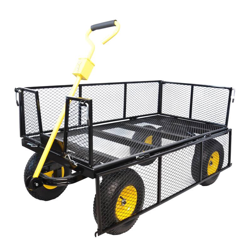 Anmytek Heavy Duty Steel Mesh Utility Wagon with Removable Sides 880 lbs Capacity Garden Cart