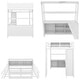 preview thumbnail 7 of 18, Full Size Metal Loft Bed with Wardrobe and L-shaped Desk and Shelves