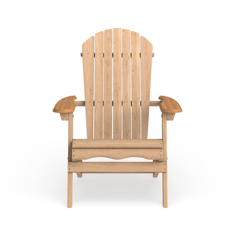 South Padre Natural Finish Foldable Adirondack Chair Kit by Havenside Home