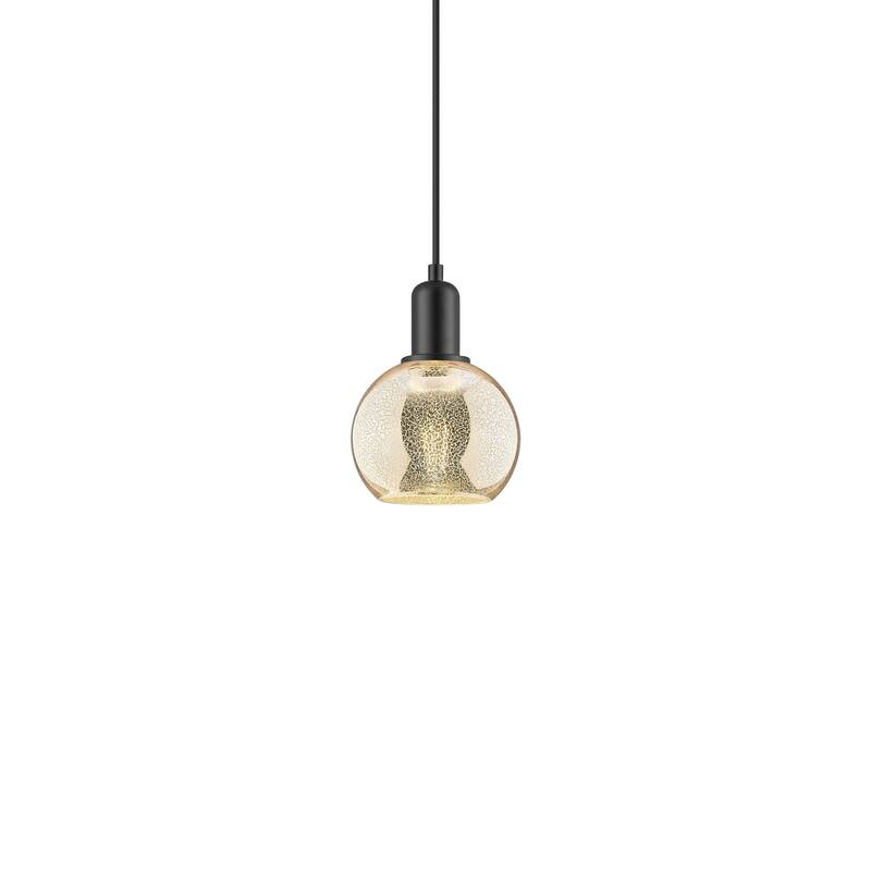 Innovations Lighting 716-1P-9-6 Athens Pendant Athens 6" Wide Mini - Matte Black / Mercury