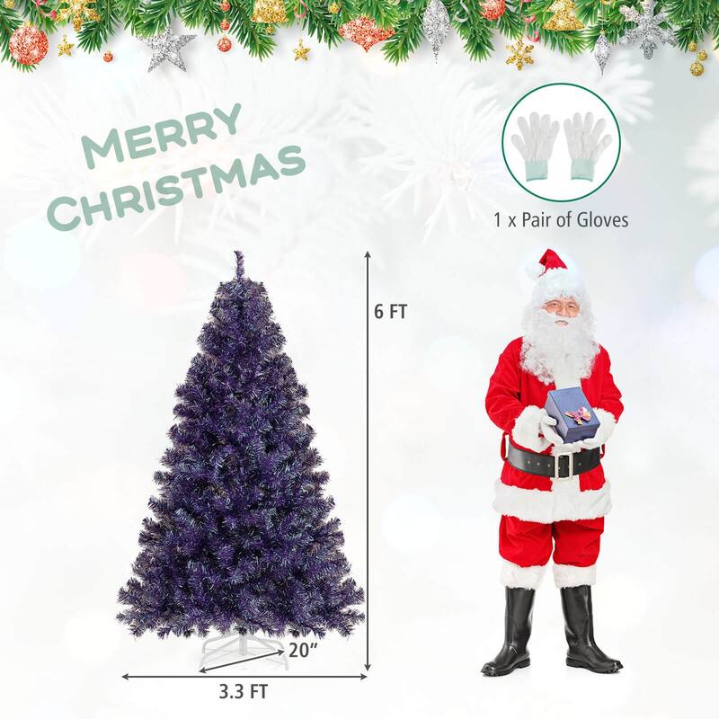 Costway 6.5 FT/7.5 FT Artificial Xmas Tree with 250/550 White LED - See Details