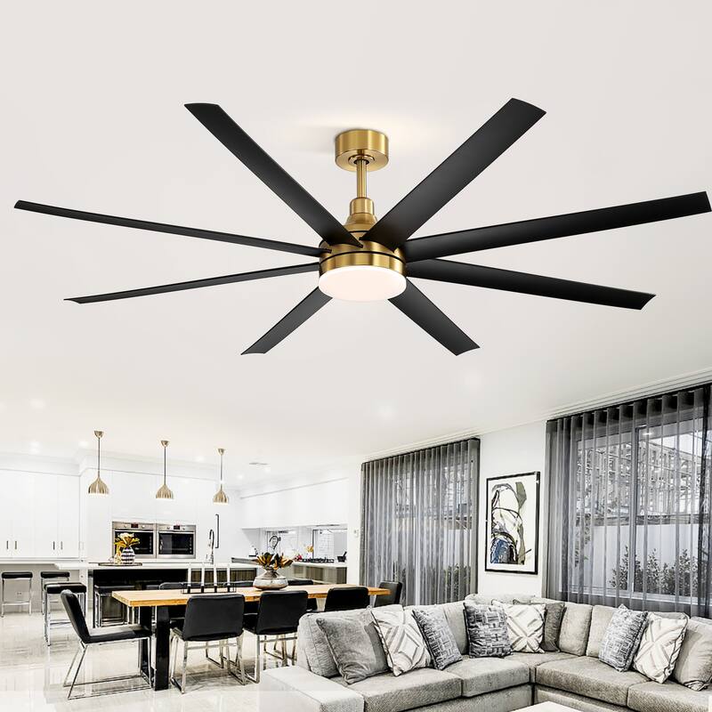 65"/72"/84" Modern LED Ceiling Fan with Light and Remote(8-Blade)