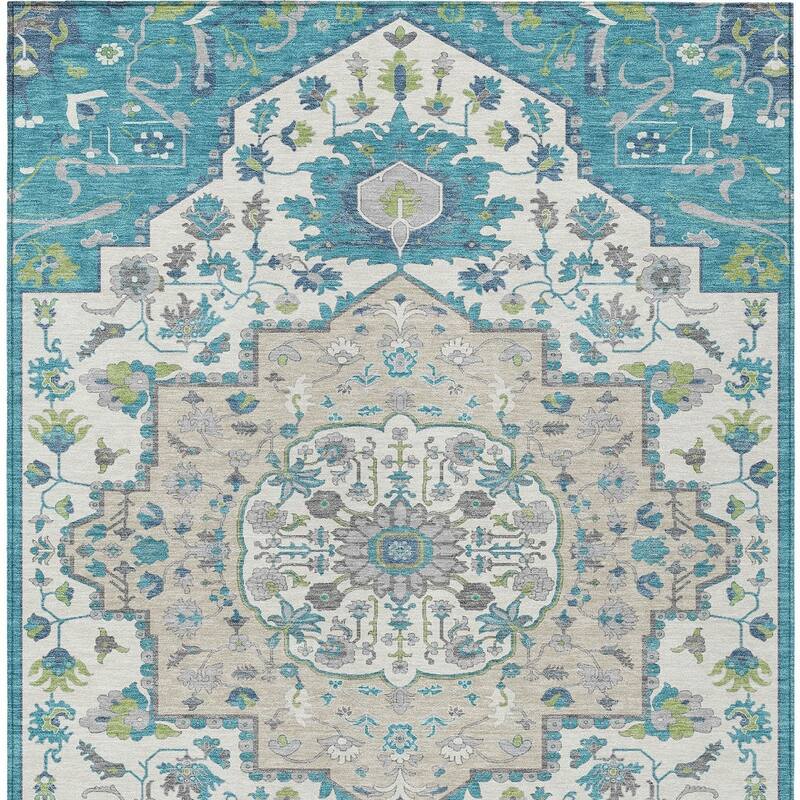 HomeRoots Oriental Traditional Rectangle Outdoor Rug