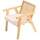 preview thumbnail 10 of 9, Mid-Century PE Rattan Accent Chair Solid Wood Frame - 25.20" x 26.38" x 30.31"