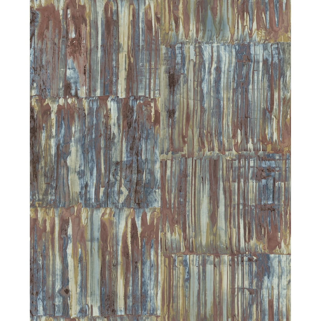 A-Street Prints Chavez Multicolor Faux Metal Panels Wallpaper