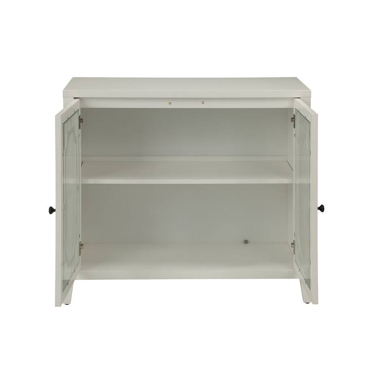White Finish Console Cabinet
