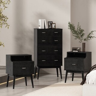 Curtisian 3 Piece 4 Drawer Dresser and Nightstand Bedroom Set by Christopher Knight Home