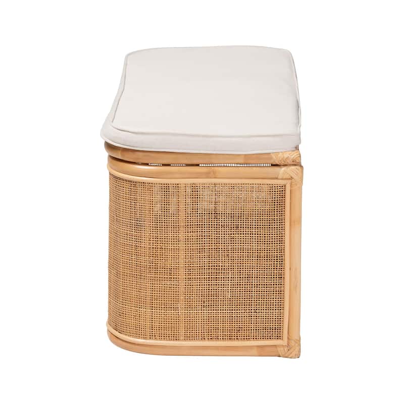 Ishana Bohemian Natural Rattan Storage Bench