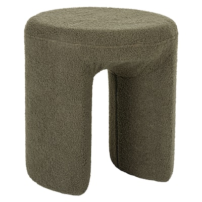 Upholstered Boucle Horseshoe Ottoman Stool Foot Rest Seat Living Room
