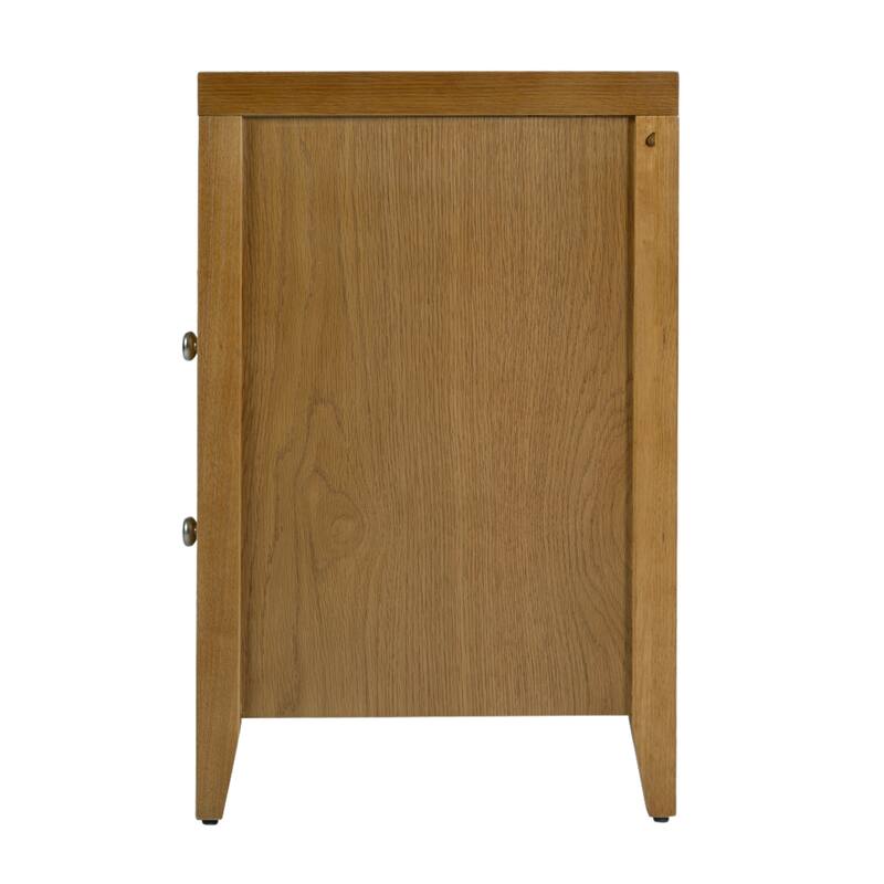 Dana 28 in. W Rectangular Wood 2 Drawer Nightstand with Top Shelf